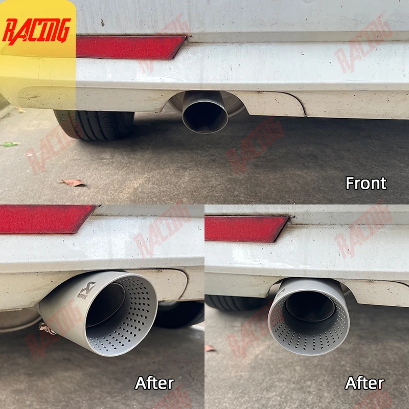 1 piece Exhaust Tip Matte 304 Stainless Steel Car Muffler System for AK Car Muffler Decoration