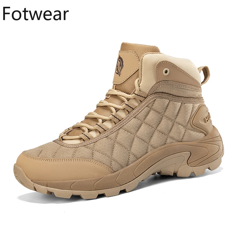 

Outdoor Boots Men Big Size 47 46 Desert Boots Lace Up Mens Leisure Sneakers Durable Non-slip Hiking Shoes Breathable Ankle Boots