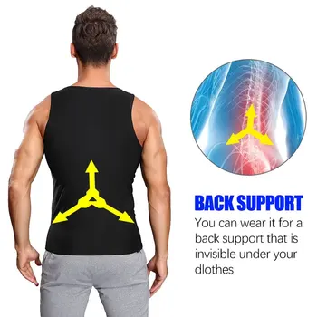Men Body Shaper Waist Trainer Sweat Vest Compression Shirt Weight Loss Slimming Shapewear Workout Tank Tops Fitness 2