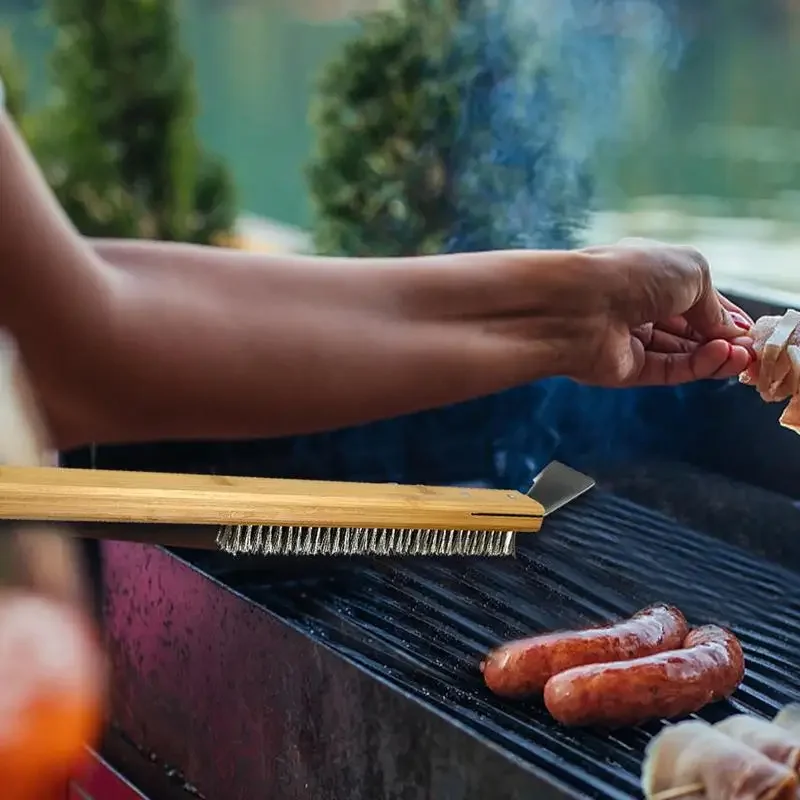 긴 손잡이 그릴 스크레이퍼 그릴 스테인레스 스틸 청소 브러시 ??주방 피자 오븐 액세서리와 23 인치 피자 오븐 브러시