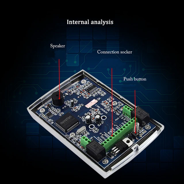 RFID Metal Access Control EM Card Reader Keypad 1000 Users Door Bell 125KHz Card Reader Keypad  For Door Access Control System 2
