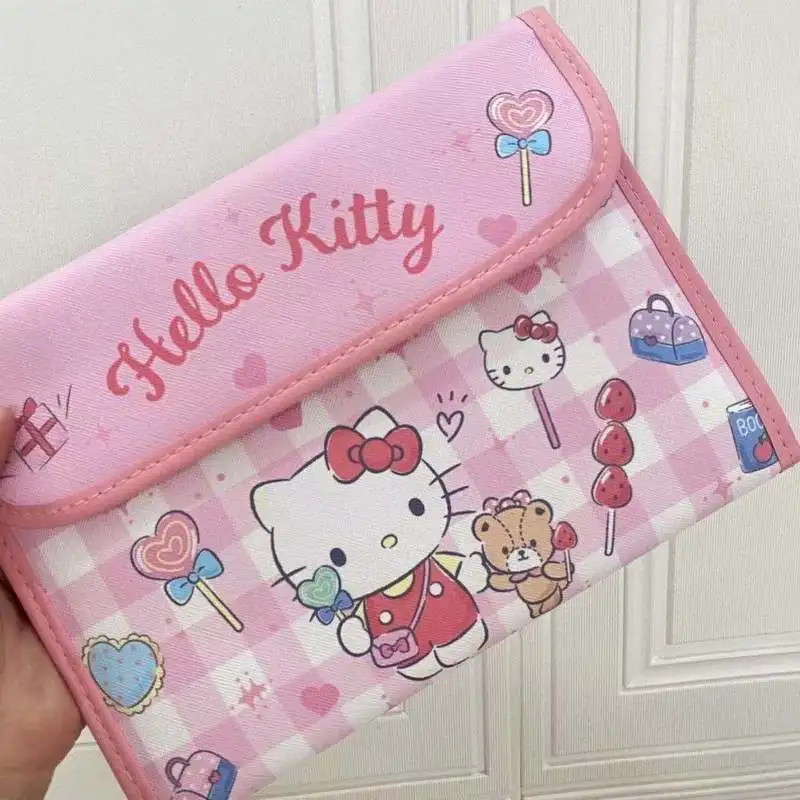 Anime Wallet Purse Sanrio Cartoon Hello Kitty Kuromi My Melody Multifunctional Id Storage Bag Fold Versatile Girl Gifts