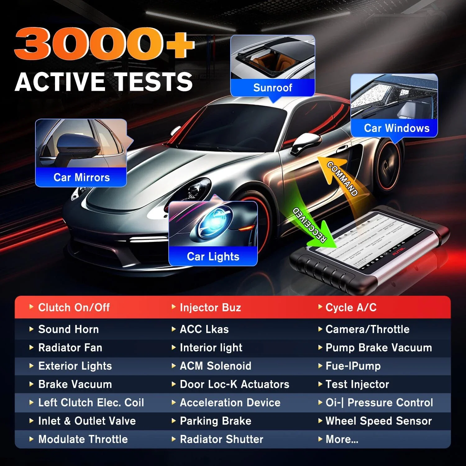 Autel MaxiCOM MK808KBT PRO OBD2 Scanner Automotivo Car Diagnostic Scan Tool MK808K BT OBD 2 Code Reader Key Coding Active Test obd2 scanner,obd code reader,system diagnostic tool