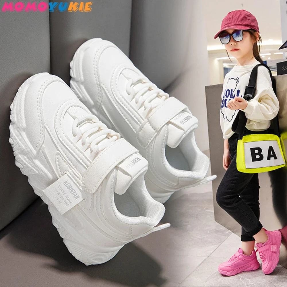 Spring New Kids Sneakers shoes PU Girls Casual Mesh Solid Pink Light Boys White Hook & Loop Children Non-slip Sports Shoe sports shoes,kids sneakers,kids shoes,kids sports shoes