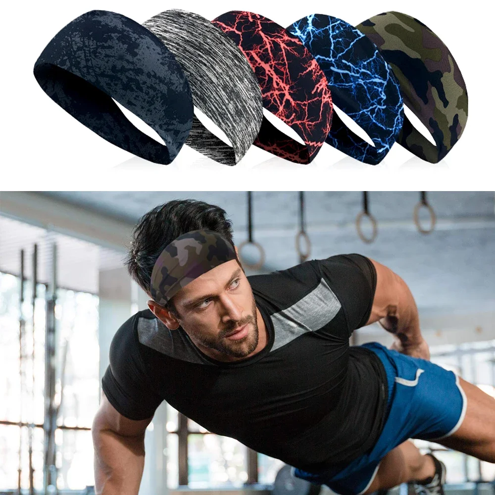 Mens Headband, Sports Headbands for Men, Workout Accessories, Sweat Band,  Sweat Wicking Head Band Sweatbands for Running Gym Training Tennis  Basketball Football, Unisex Hairband 