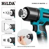 Handheld Hot Air Gun Rechargeable Cordless 300-550℃ Temperature Adjustable Electric Heat Gun with Nozzles for Makita 18V Battery 6