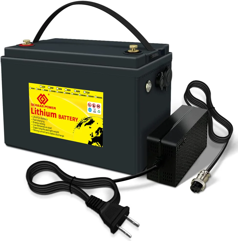 

12V 100Ah 200Ah Lithium LiFePO4 Battery Built-in 100A BMS 4000 Deep Cycle Lithium Batteries Solar Power System