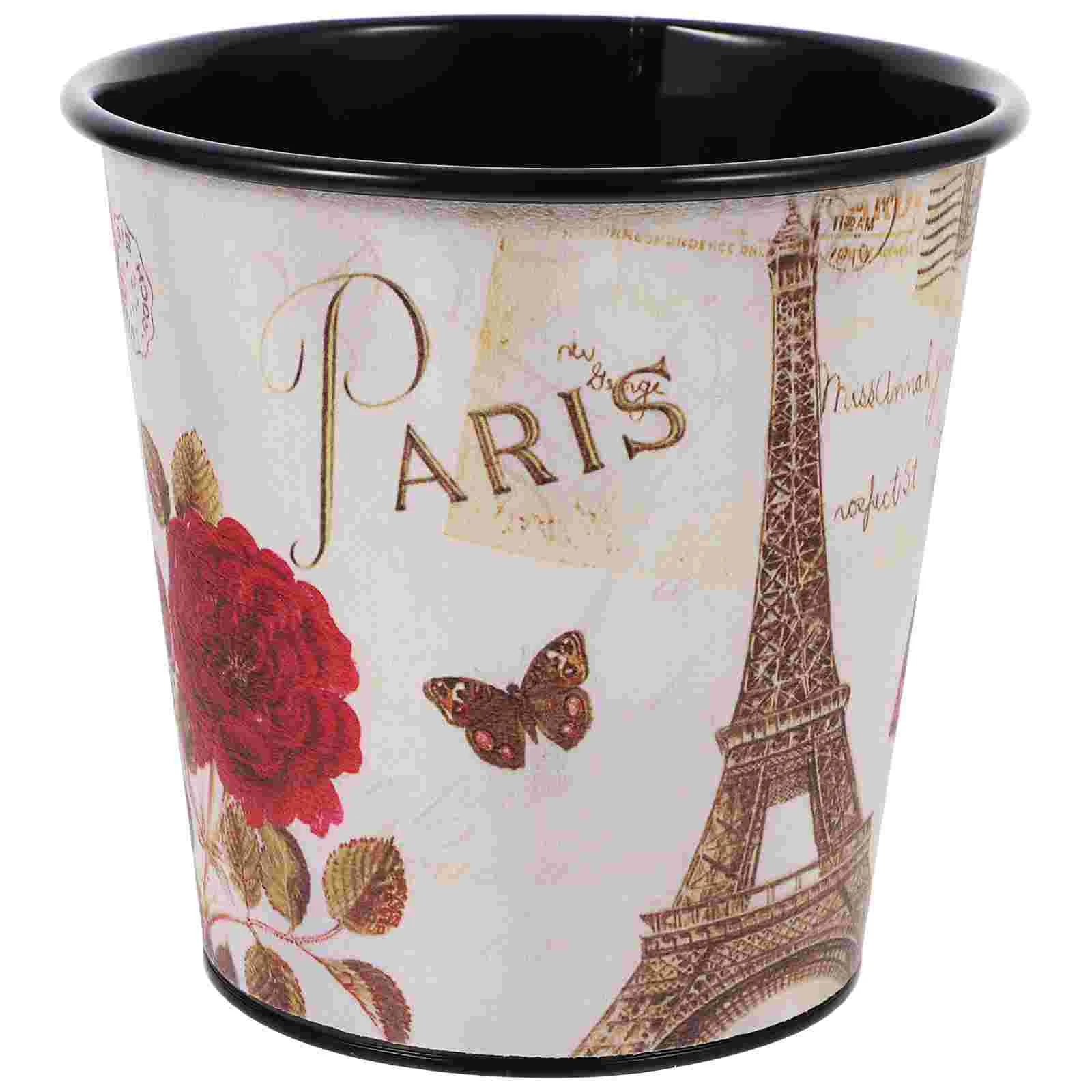 

Trash Can Brush Holder Pen Container Vintage Storage Garbage Desk Office