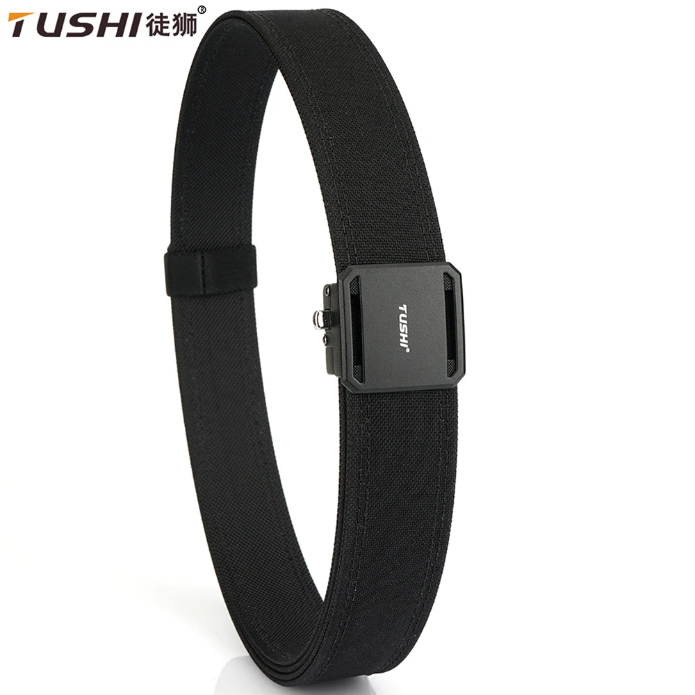 TUSHI Neuer robuster taktischer Gürtel für Herren, Metall-Automatikschnalle, IPSC-Waffengürtel, 1100D-Nylon, Militärgürtel, Outdoor-Sportgürtel für Herren