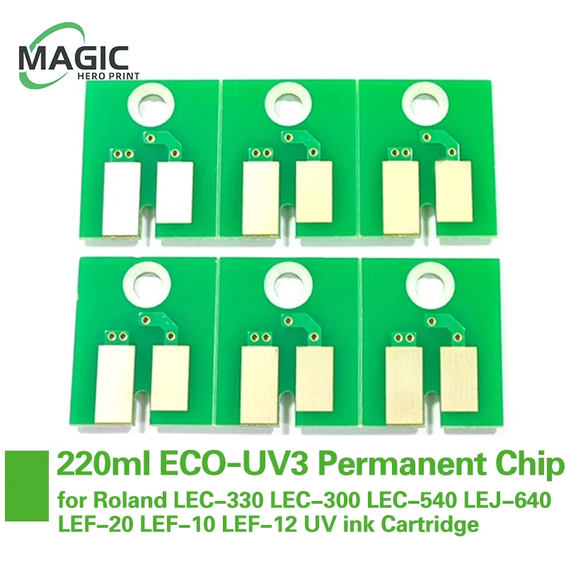 

ECO-EUV EUV3 LEC chip EUV3, Перманентный чип для фотографий Roland LEC-330 LEC-300 LEC-540 LEJ-640 LEF-20 LEF-10 LEF-12, чернильный картридж с УФ-защитой