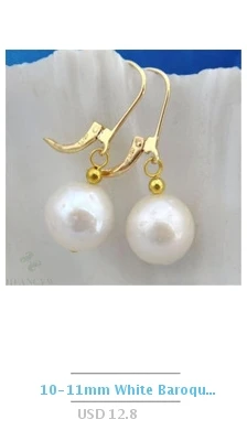 10x12mm Natural White south sea pearl 14k gold necklace Quartz Wholesale Women Men Charm Jewelry Healing Amulet Keychain Gifts