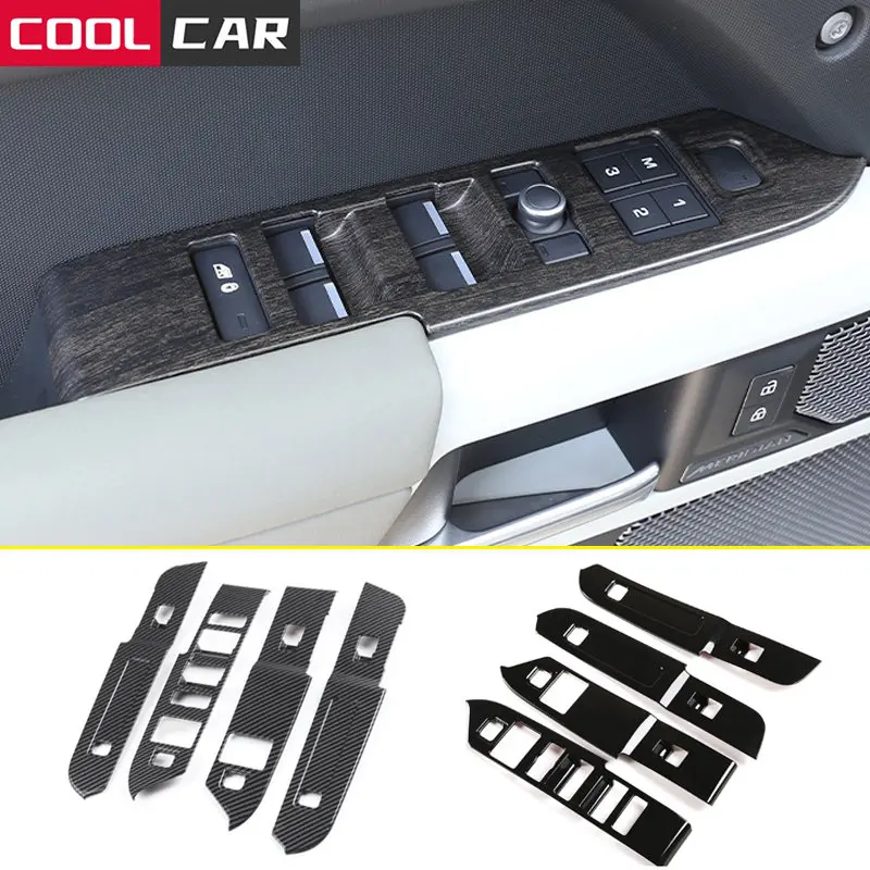 

For Land Rover Defender 110 2020-2022 4Pcs ABS Car Glass Lift Switch Panel Decorative Frame LHD Auto Accessories