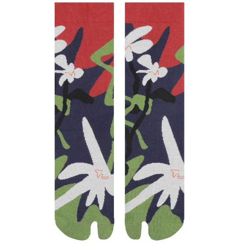 2023 Socks Female Mountain Moon Kee Series Split Toe Socks Designer Jacquard Combed Cotton Socks Women\'s Tabi Socks  cute