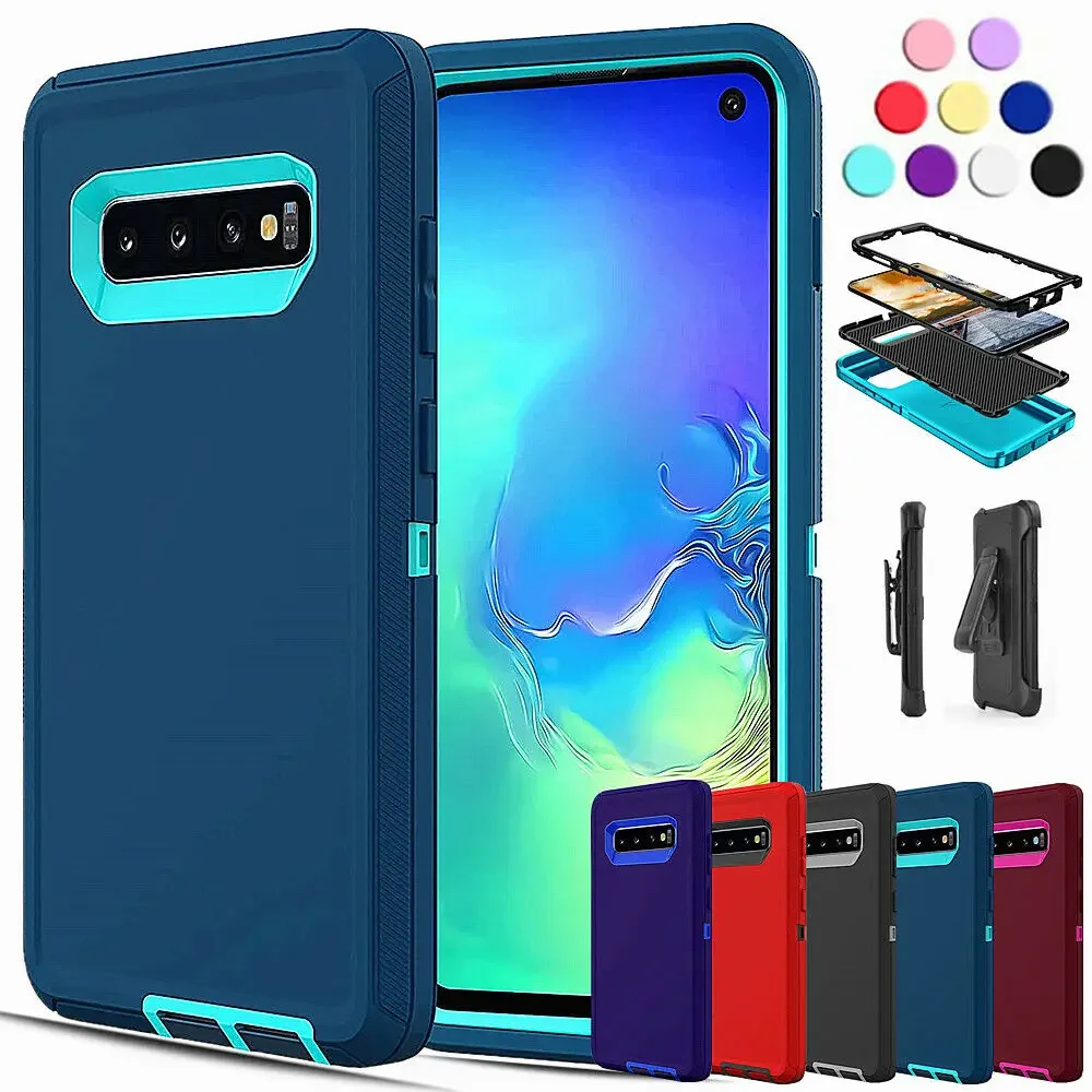 

Уличные противоударные чехлы для телефонов с военным уровнем для Samsung Galaxy S10, Защитный Прочный чехол с зажимом для ремня для S10 + Plus
