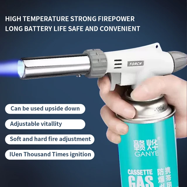 Fém Lángpisztoly Hordozható Bután Égő Magas Hőmérsékletű Hegesztési Gáz Fáklya Könnyebb Kemping Bbq Fűtési Gyújtás Butángászó - Image 2