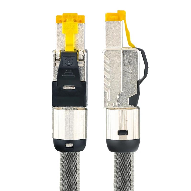  CAT8 ̴ Ʈũ ̺, 40Gbps 2000MHz CAT7 RJ45 ġ ڵ HiFi   ġ Ʈ