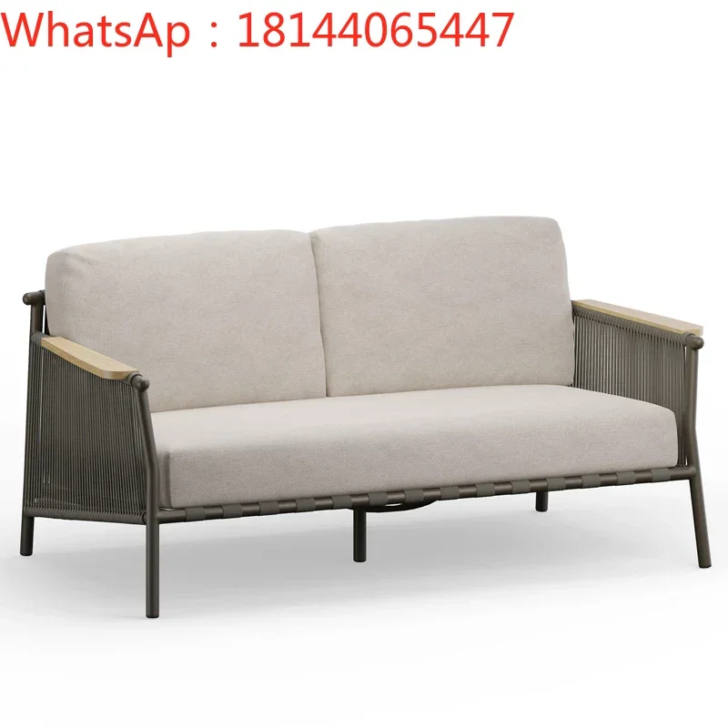 

Customized outdoor sofa courtyard leisure waterproof model room furniture garden rattan coffee table aluminum alloy