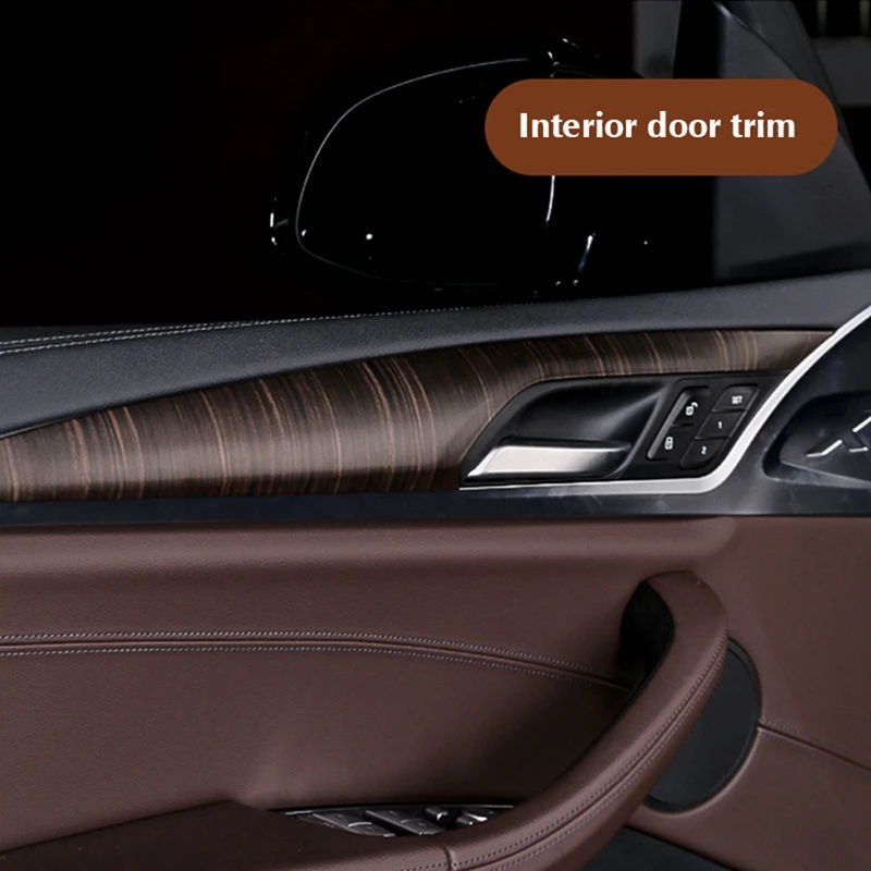 4Pcs Suitable For 18 BMW X3 Interior Peach Wood Modification Inner Door Trim Strip Inner Armrest Inner Door Trim Strip