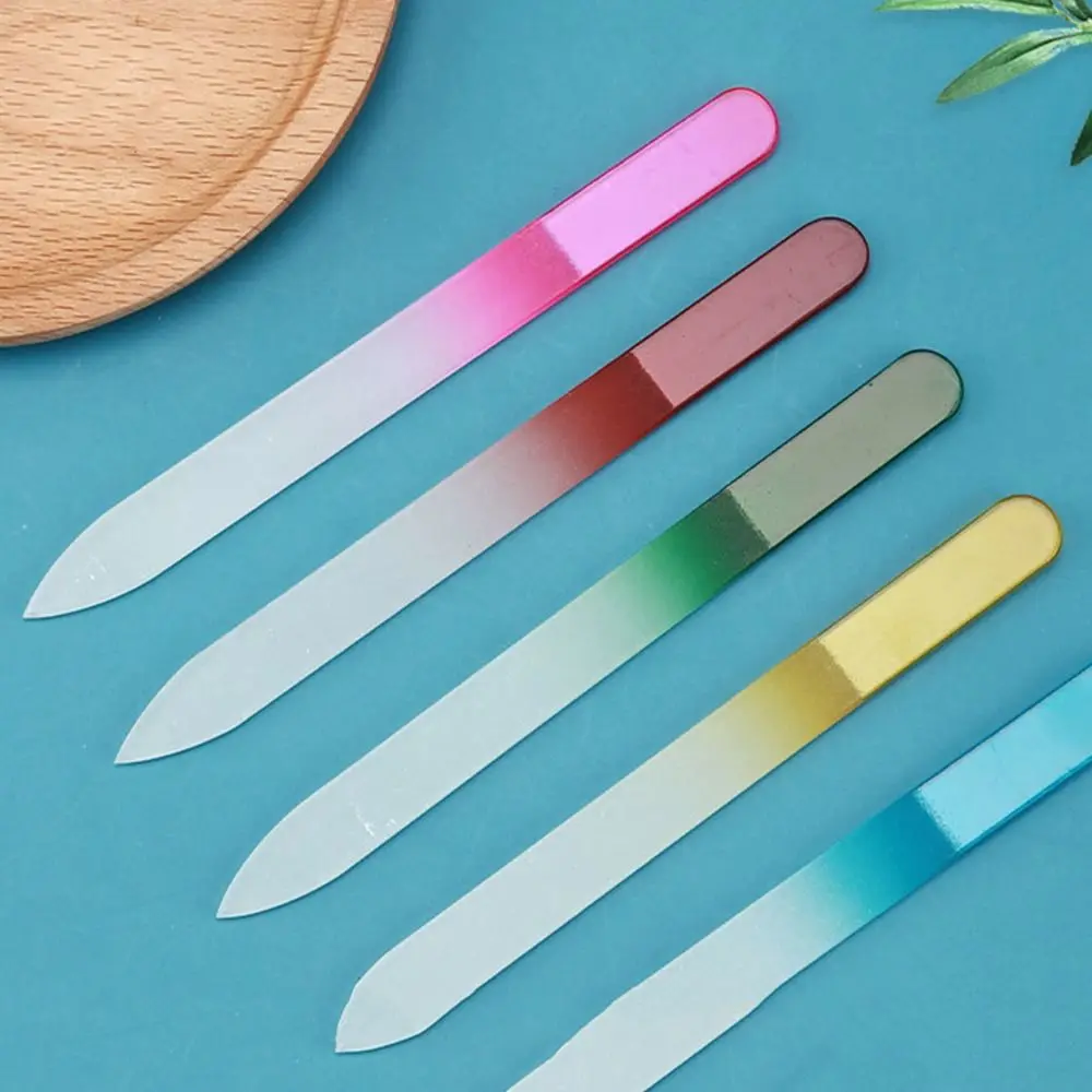 Portable Nano Glass Nail File Colorful Double Sided Nail Polishing Strip Smoothing Durable Polishing Stick Manicure Tool
