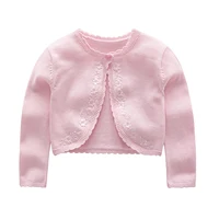 Spring and autumn newborn baby baby girl shawl cotton sweater knit sweater embroidered thin knitted jacket