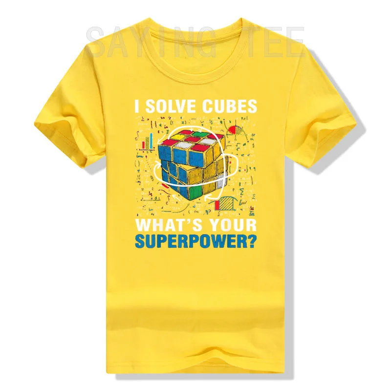 Já řešit kostičky supervelmoc legrační rychlost cubing tričko matematika milenci studenti nerds grafické tričko topy schoolwear oblečení novinkou dárky