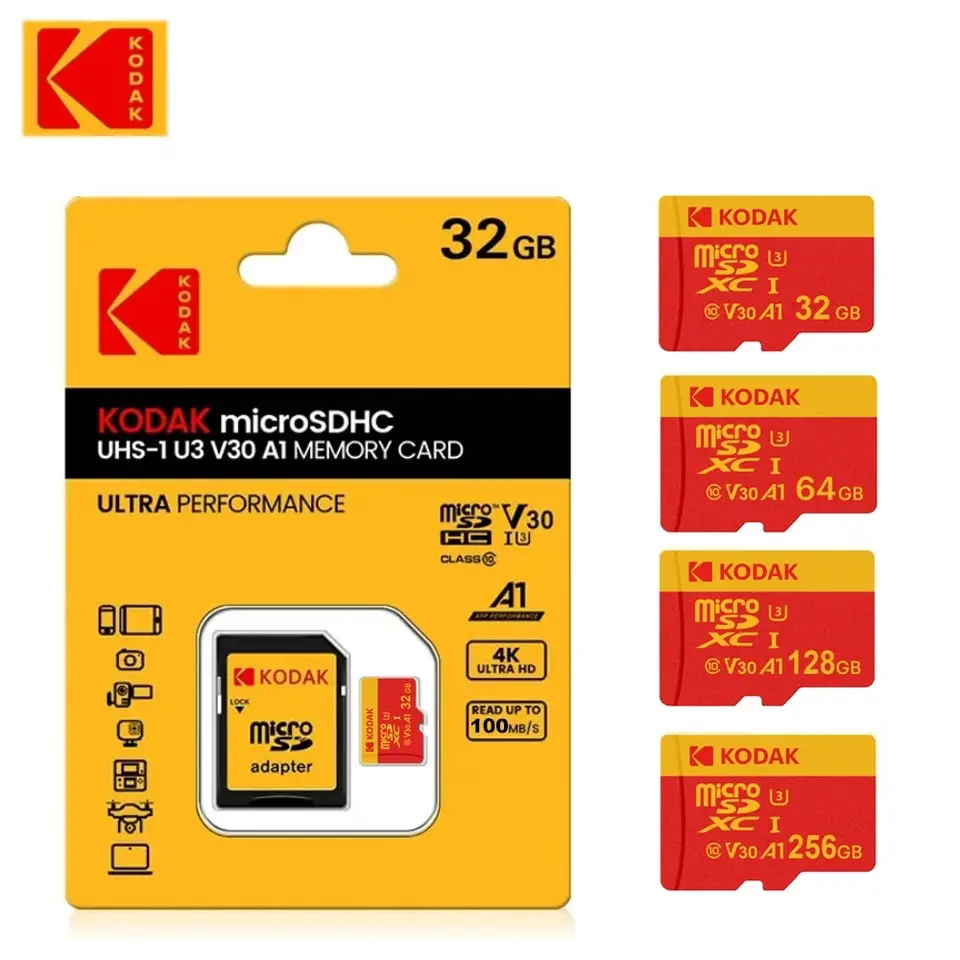 KODAK MicroSD Card Memory Card 32GB 64GB Special For Driving Recorder 128GB 4K High Speed Flash Memory TF Flash Cards for Camera