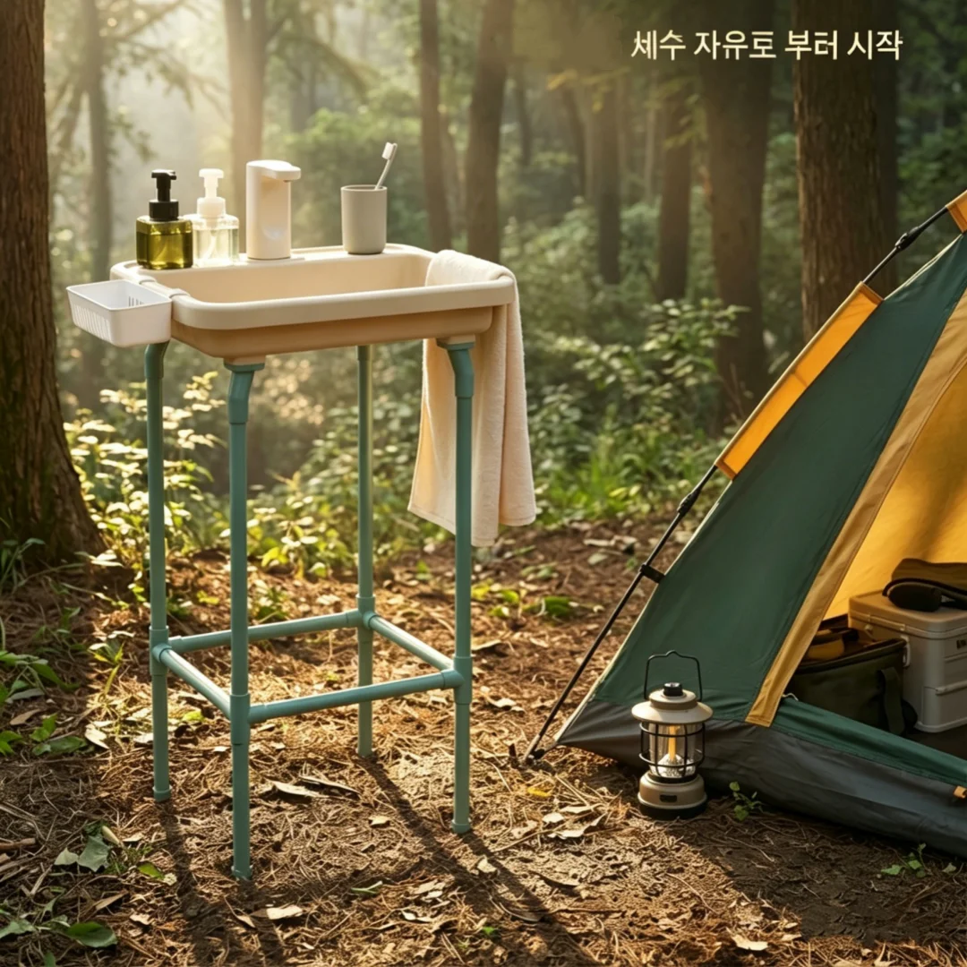 야외 캠핑 싱크대 휴대용 세면대 접이식 RV 물탱크 정원 주방 야채 세척볼 여행용 세척 스테이션 장비