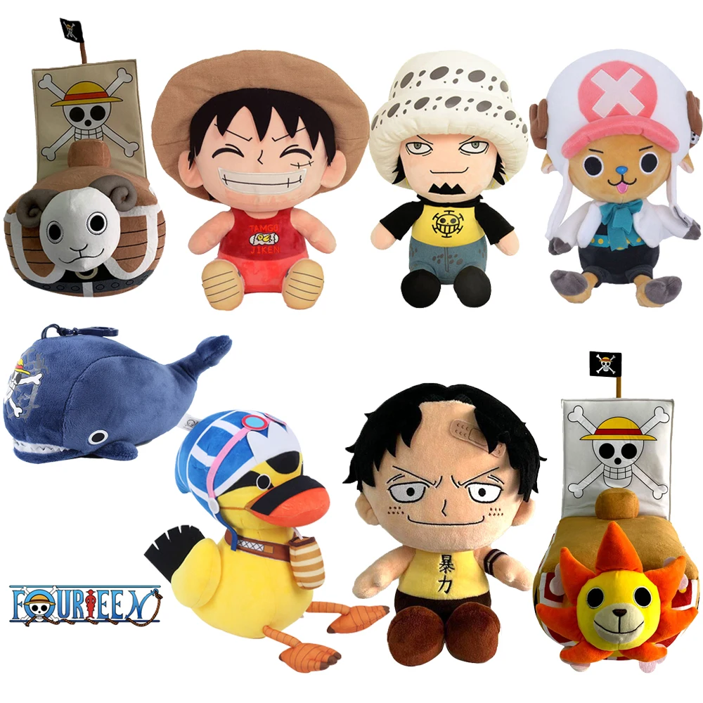 One Piece Plush Going Merry Thousand Sunny Karoo Rufy Chopper Law Ace Sabo Kawaii Pillow Anime Plushie Regalo Di Compleanno 25-30Cm