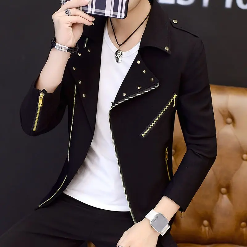 Men Youth Jacket, Fashionable Slim Fit, Personalized Short Style, Youth Men's Clothing, Spring and Autumn Jacket 5