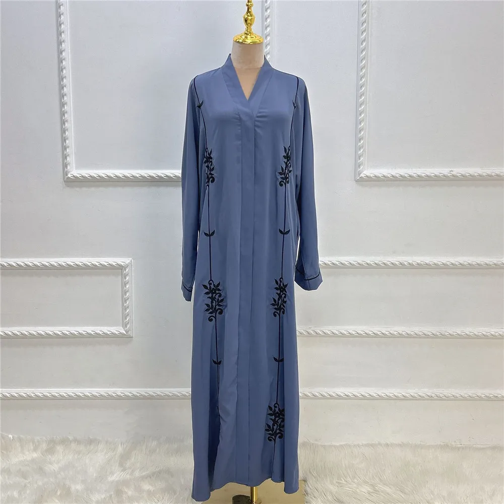 Ramadan Embroidery Open Abaya Dubai Turkey Spring Party Muslim Hijab Dress Belted Abayas for Women Kimono Islam Jalabiya Kaftan