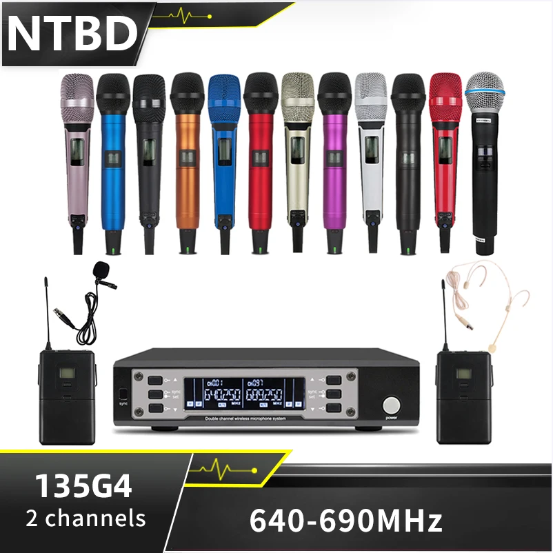 NTBD 싱글 리시버 더블 핸드 헬드 마이크, 다중 색상 하이 퀄리티, EW135G4