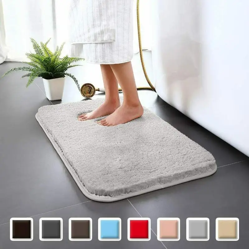 Super Thick Fluff Fiber Bath Mats Comfortable and Soft Bathroom Carpet