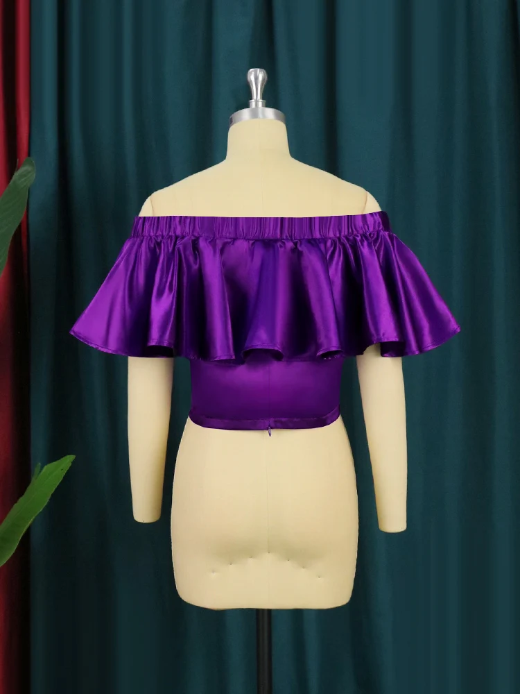 【AAKE】FRILL CROP JK Shirred Cotton Tiered Fruit Print Halter Neck Woven Top