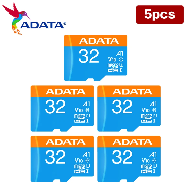 ADATA 프리미어 마이크로 SDXC/SDHC UHS-I 메모리 카드, 32GB 64GB 128GB A1 C10 마이크로 SD 카드, 어댑터 포함, 도매, 5 개