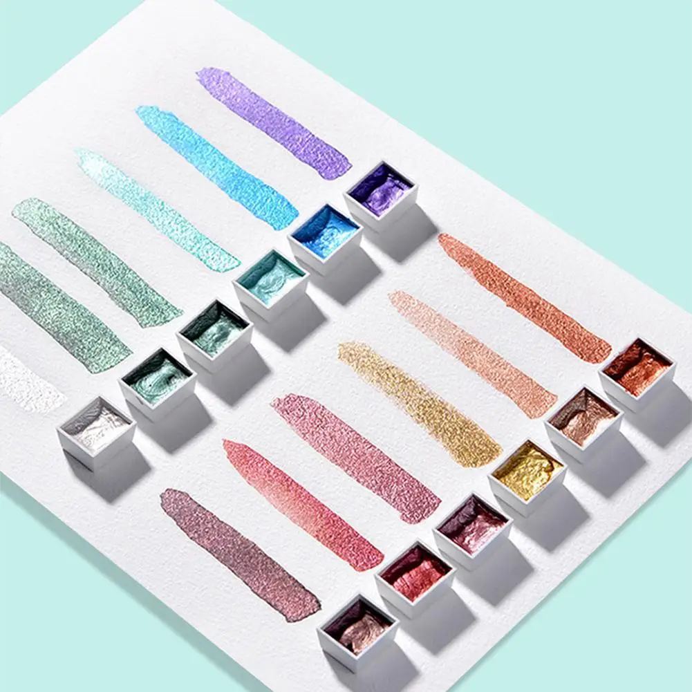 Watercolor Painting Set Watercolor Paint Watercolor Pigment 12 Colors Pearlescent Watercolor Paints