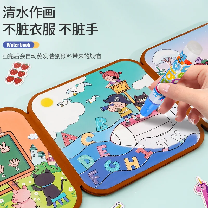 2 To 4 Years Old Children Learning Education Toy Baby Montessori Toys Drawing Coloring Books for Kids Magic Water Book with Pen