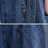 Design Sensation Denim Overalls Women's Loose Fit Nine-Tenths Length Faionable New Summer Korean Sle Small Size - Image 5