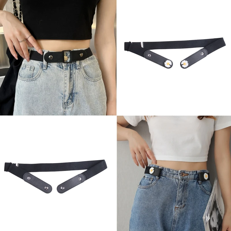 

Buckle-free Elastic Invisible Waist Belt Denim Elastic Belt Jeans Belt Without Buckle Easy Belts Women Men Stretchy