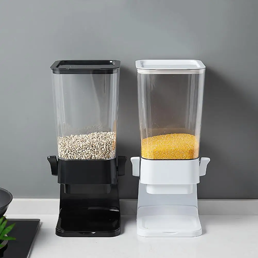 5.5L Cereal Dispenser Sealed Lid Transparent Box Moisture Proof Dust-proof Reusable Dried Food Rice Grain Nut Container 5