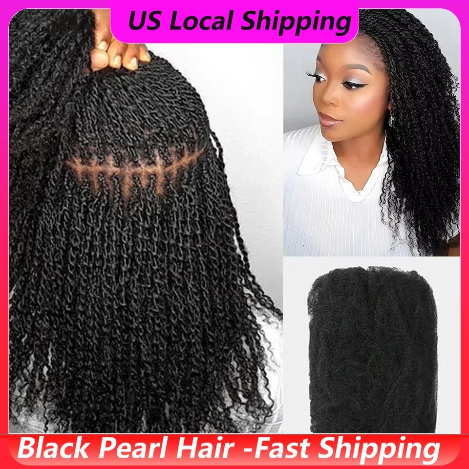Peruvian Afro Kinky Human Hair for Locs 1 Pack Afro Kinky Bulk Human Hair for Dreadlock Extensions Loc Repair Braiding Twist 5