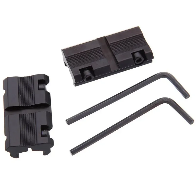 2Pcs Scope Adapter Mount Base 11mm Dovetail to 20mm Weaver Picatinny Rail Mount Converter 9.5mm-10mm Dovetail scope mount adapter