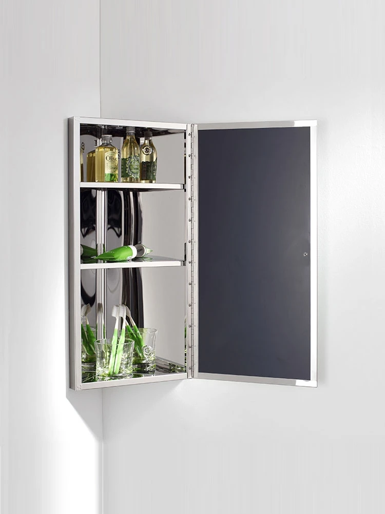 Armoire Miroir d'Angle en Acier Inoxydable, Toilettes Triangulaires  Nordiques Simples, Petit Appartement Mural, Boîte à Miroir de Salle de  Bains - AliExpress