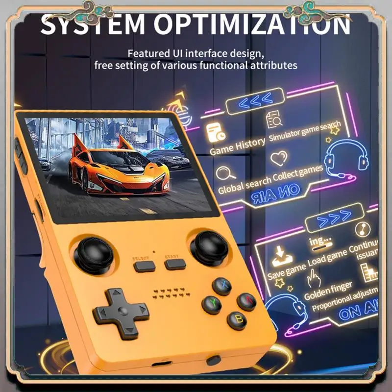 A46M-X35S Handheld Video Game Console Hall Joystick Open Source 16G+128G Retro Game Controller For PSP/GBA/N64/MD Emulator