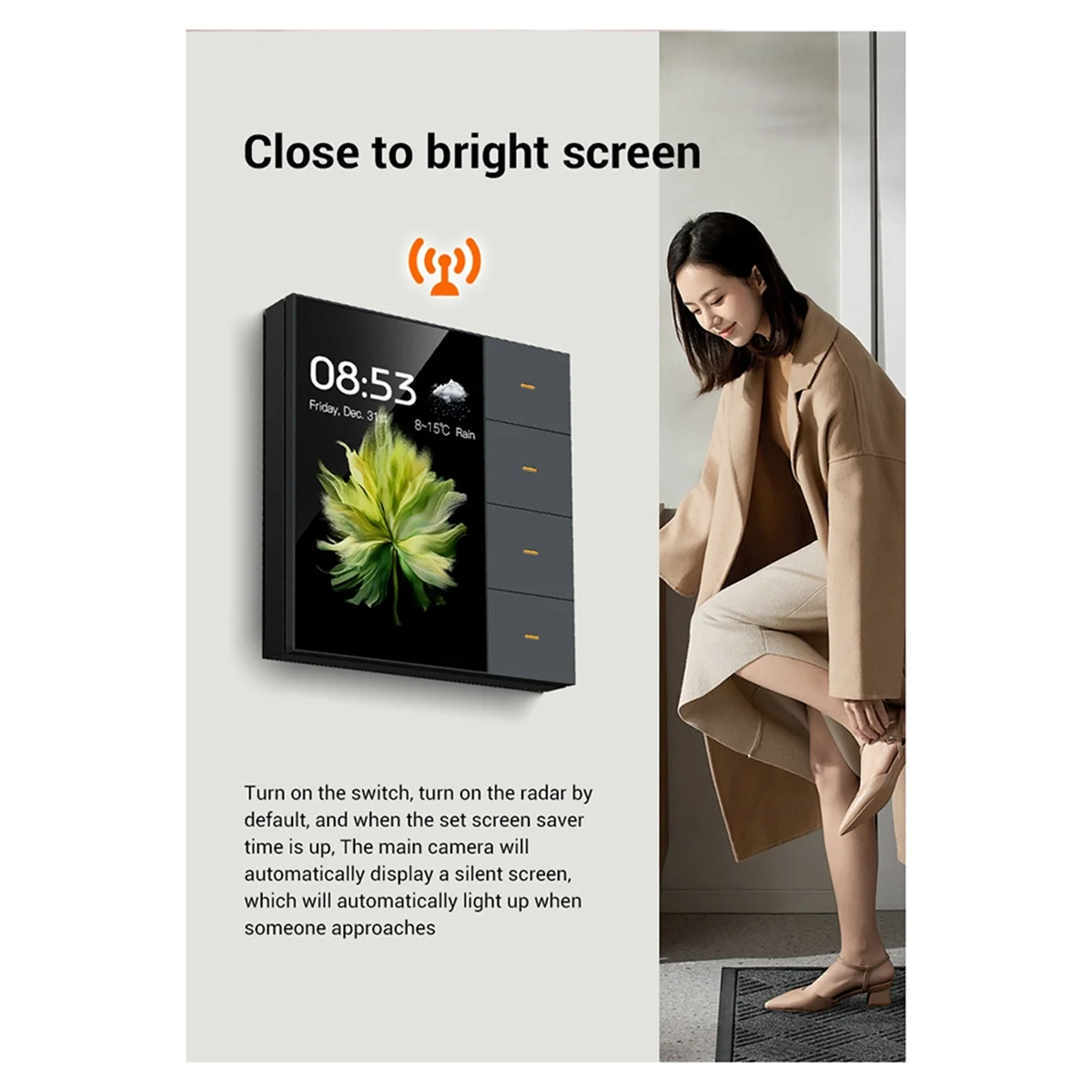 N11R- 3.5 Inch Smart Wall Switch Touch Screen 4 Groups Switch 8-Way Scene Radar Sensor Dimming Curtain Tuya Zigbee A