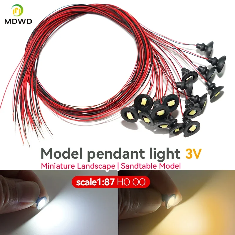 5Pcs OO / HO Scale Street Light Model Wall Lamp Posts Led Ceiling Lamps Black Railway Train Garden Playground Painted Lights 2