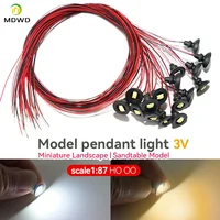 5Pcs OO / HO Scale Street Light Model Wall Lamp Posts Led Ceiling Lamps Black Railway Train Garden Playground Painted Lights 2