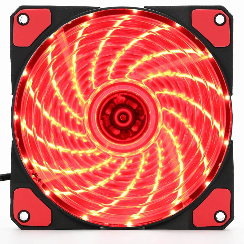 LED Cooling Fan Radiator, 120mm PC Computer Ultra Silent  12CM 120X120X25mm 12V Computer Fan, 12VDC 3P IDE 4D(2wire)