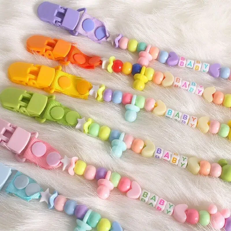 Newborns Baby Pacifier Clips Anti-lost Chain Toys Dummy Pacifiers Clips for Boys Girls Teether Nipples Pacifiers Leashes Cases