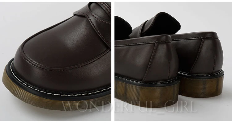 Neue japanische Studentenuniformschuhe Cosplay Lolita Plattformschuhe für Frauen/Mädchen Schwarz/Braun Größe 35-40 18