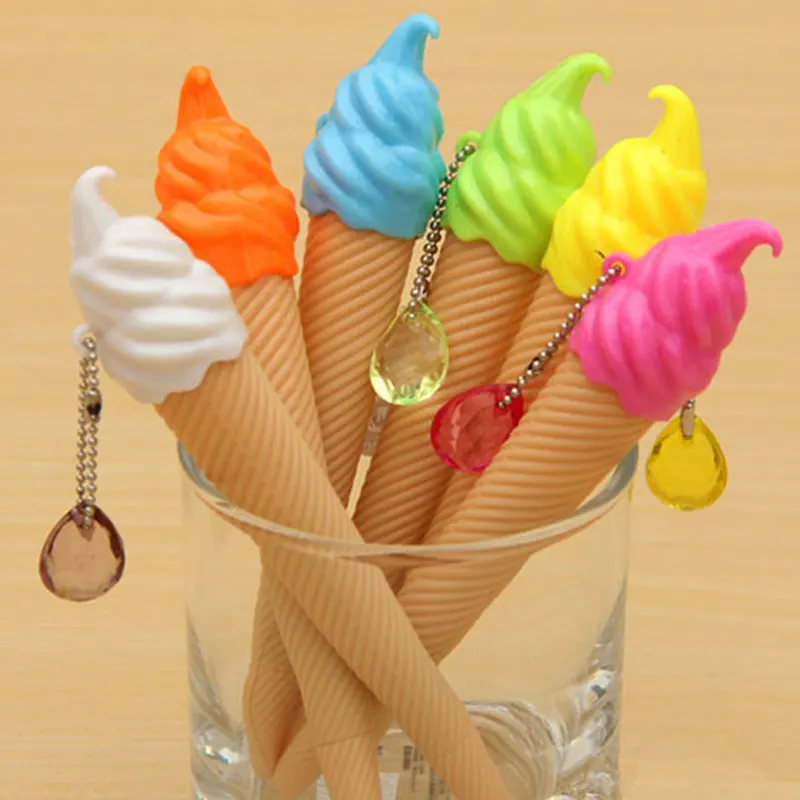 

600Pcs Children's Day Gifts 0.5mm Gel Pen Ice Cream Pens Cartoon Writing Kawaii School Supplies